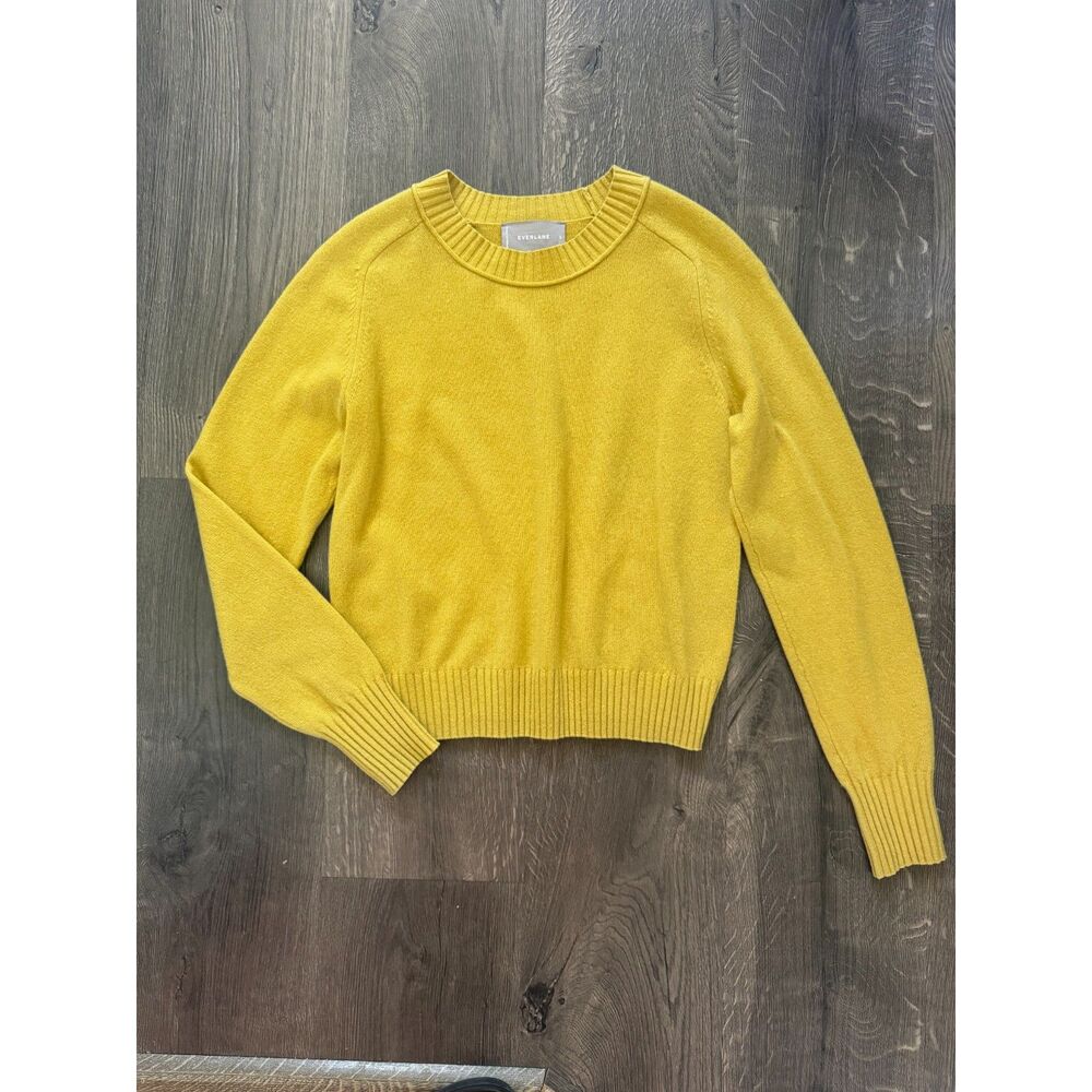 NEW Everlane ReCashmere Cashmere Sweater Crew Neck Sweatshirt Top Yellow S Small